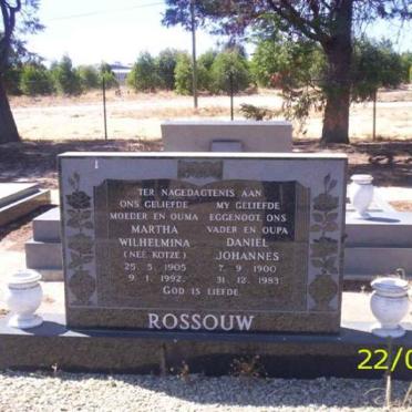 ROSSOUW Daniel Johannes 1900-1983 &amp; Martha Wilhelmina KOTZE 1905-1992