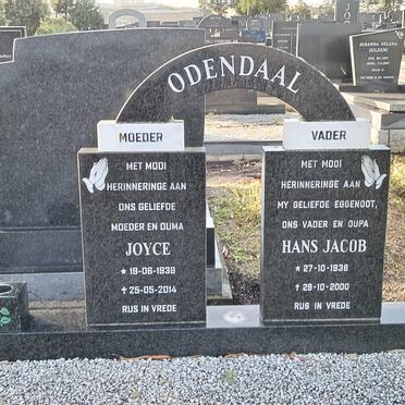 ODENDAAL Hans Jacob 1938-2000 &amp; Joyce 1939-2014