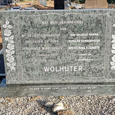 WOLHUTER Johannes Marthinus 1914-2001 &amp; Wilhelmina Elizabeth 1918-2012