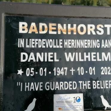 BADENHORST Daniel Wilhelm 1947-2023