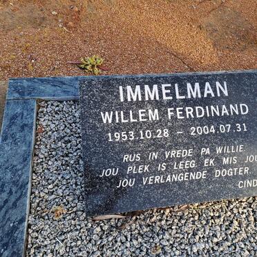 IMMELMAN Willem Ferdinand 1953-2004