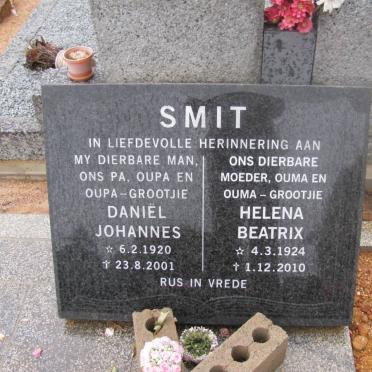 SMIT Daniël Johannes 1920-2001 &amp; Helena Beatrix 1924-2010