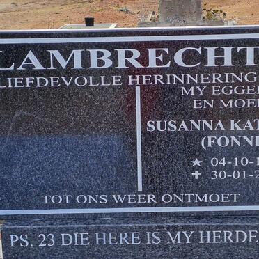 LAMBRECHTS Susanna Katherine 1941-2014