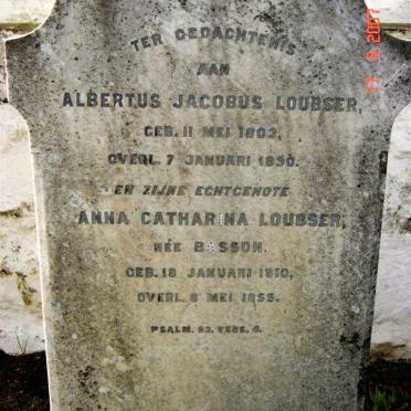 LOUBSER Albertus Jacobus 1803-1890 &amp; Anna Catharina BASSON 1810-1855