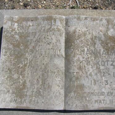 ACKER Nicolaas Hendrik 1877-1957 &amp; Johanna M.P. KOTZE 1884-1968