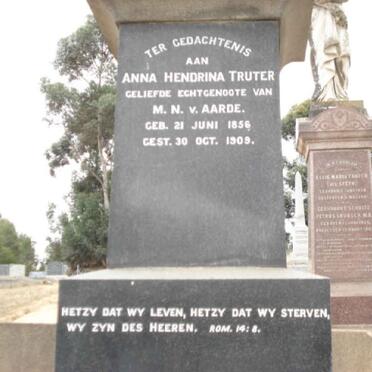 AARDE Anna Hendrina, van nee TRUTER 1856-1909