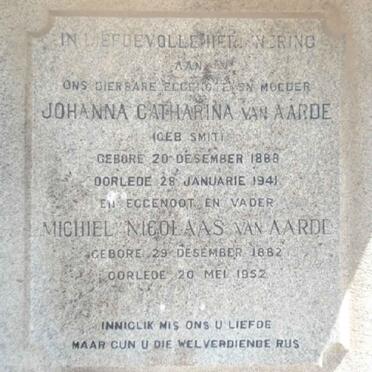AARDE Michiel Nicolaas, van 1882-1952 &amp; Johanna Catharina  SMIT 1888-1926