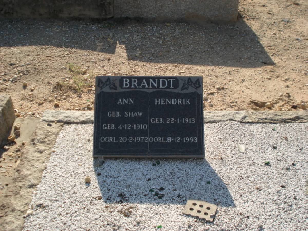 BRANDT Hendrik 1913-1993 &amp; Ann SHAW 1910-1972