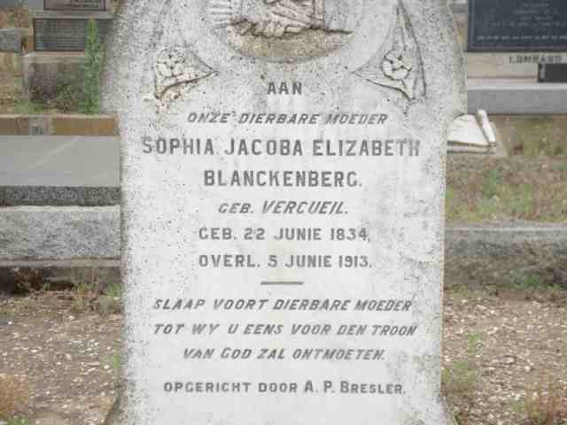 BLANCKENBERG Sophia Jacoba Elizabeth nee VERCUEIL 1834-1913