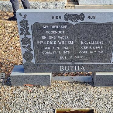 BOTHA Hendrik Willem 1912-1978 &amp; E.C. 1918-2002