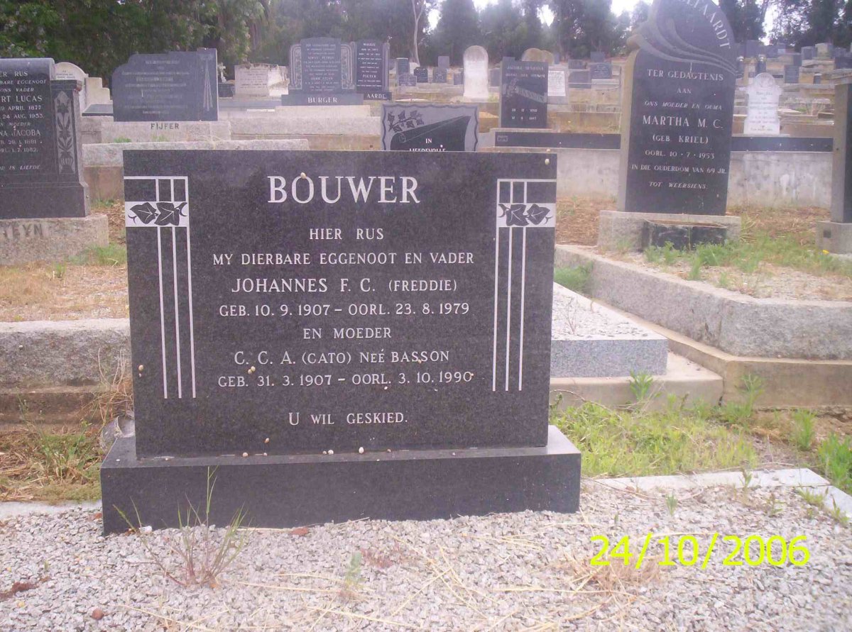 BOUWER Johannes F.C. 1907-1979 &amp; C.C.A. BASSON 1907-1990