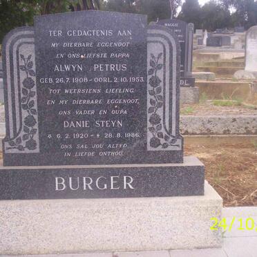 BURGER Alwyn Petrus 1908-1953 :: BURGER Danie Steyn 1920-1986