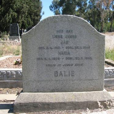 BALIE Jan 1901-1948 &amp; Maria 1902-1963