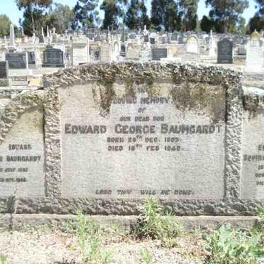 BAUMGARDT Edward George 1880-1946 &amp; Elsie Sophia DE GREEFF 1876-1946 :: BAUMGARDT Edward George 1905-1940