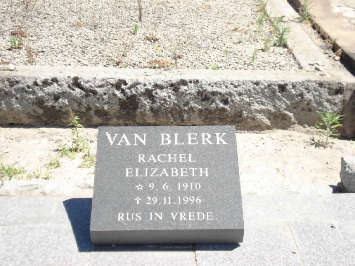 BLERK Rachel Elizabeth, van 1910-1996