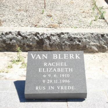 BLERK Rachel Elizabeth, van 1910-1996