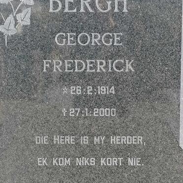 BERGH George Frederick 1914-2000