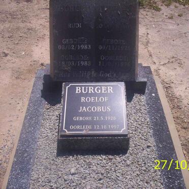 BURGER Roelof Jacobus 1926-1997 :: BURGER Johanna 1925-1996 :: BURGER Rudi 1983-1983