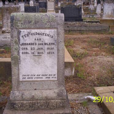 BLERK Johannes, van 1896-1929