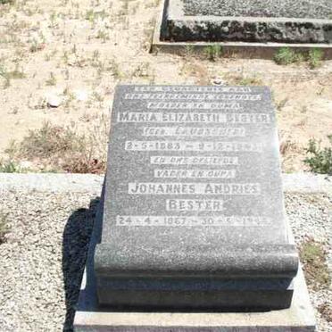 BESTER Johannes Andries 1867-1944 &amp; Maria Elizabeth LAUBSCHER 1883-1943