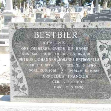 BESTBIER Petrus Johannes 1879-1918 &amp; Johanna Petronella 1880-1960 :: BESTBIER Arnoldus Francois 1918-1930