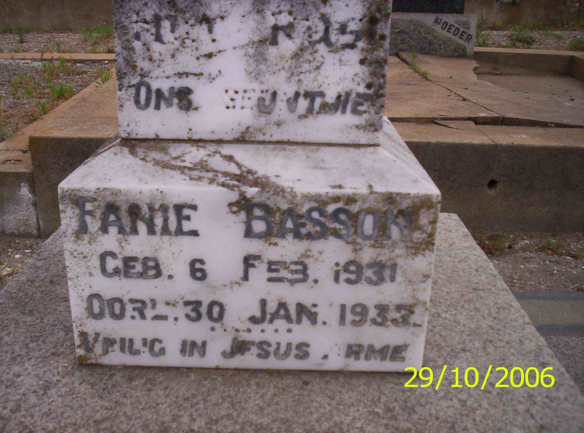 BASSON Fanie 1931-1933