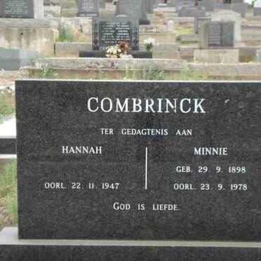 COMBRINCK Hannah -1947 :: COMBRINCK Minnie 1898-1978