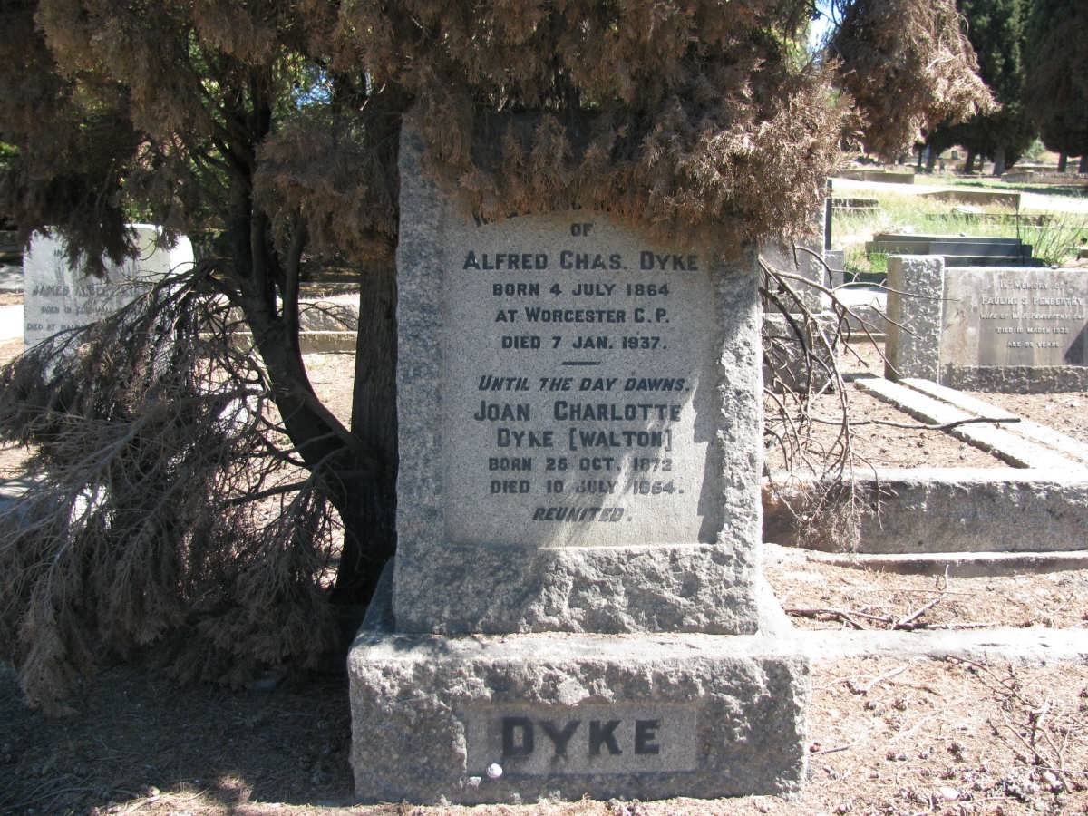 DYKE Alfred Chas 1864-1937 &amp; Joan Charlotte WALTON 1872-1954