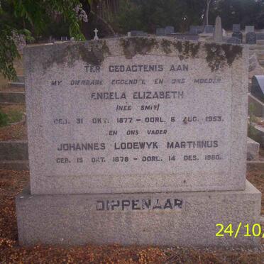 DIPPENAAR Johannes Lodewyk Marthinus 1878-1960 &amp; Engela Elizabeth SMIT 1877-1953