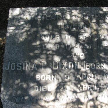 DIXON Heneage J.B. 1895-1961 &amp; Josina P. DU PLESSIS 1897-1984
