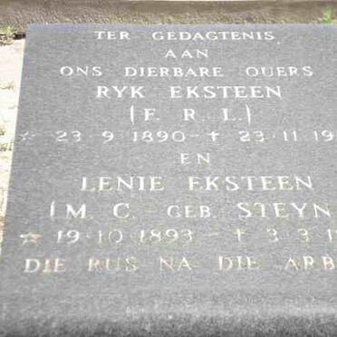 EKSTEEN F.R.L. 1890-1955 &amp; M.C. STEYN 1893-1973