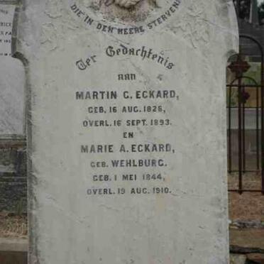 ECKARD Martin G. 1826-1893 &amp; Marie A. WEHLBURG 1844-1910