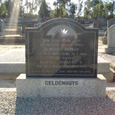 GELDENHUYS Albertus Barend 1891-1965 &amp; Martha Johanna H. 1897-1989