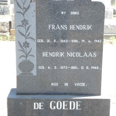 GOEDE Frans Hendrik, de 1862-1942 :: DE GOEDE Hendrik Nicolaas 1872-1948