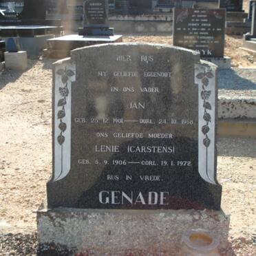 GENADE Jan 1901-1968 &amp; Lenie CARSTENS 1906-1972
