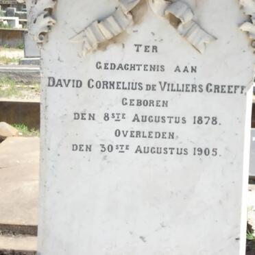 GREEFF David Cornelius de Villiers 1878-1905