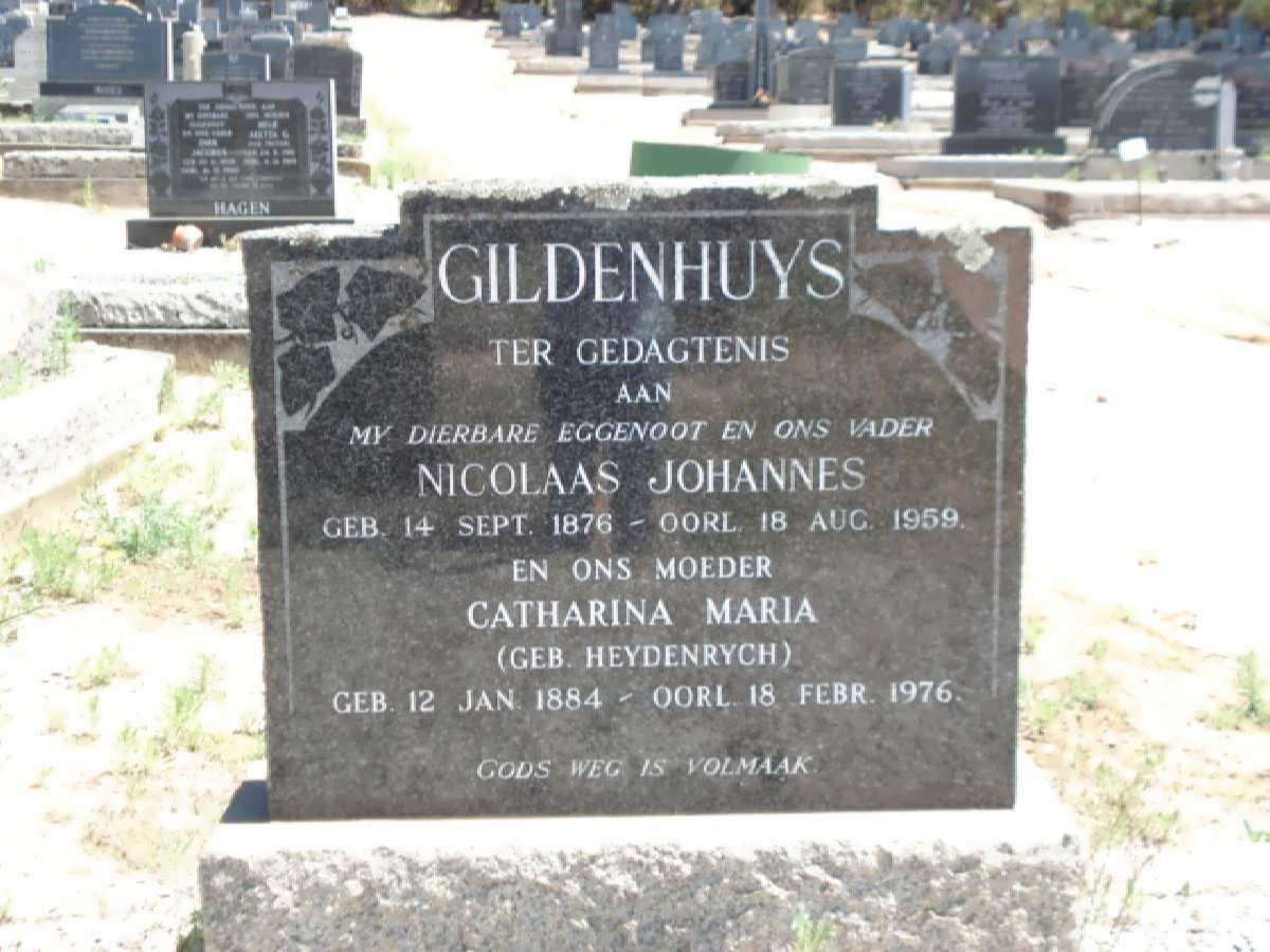 GILDENHUYS Nicolaas Johannes 1876-1959 &amp; Catharina Maria HEYDENRYCH 1884-1976