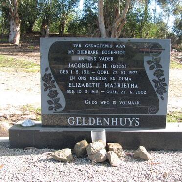 GELDENHUYS Jacobus J.H. 1911-1977 Elizabeth Magrietha 1915-2002