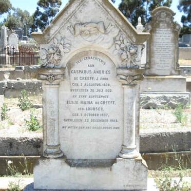 GREEFF Casparus Andries, de 1838-1902 &amp; Elsje Maria LOUBSER 1837-1903