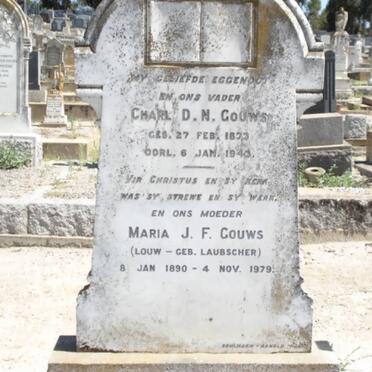 GOUWS Charl D.N. 1873-1943 &amp;  Maria J.F. formerly LOUW nee LAUBSCHER 1890-1979