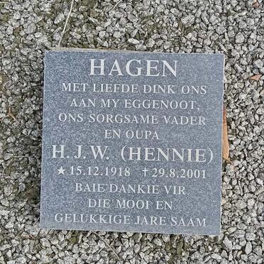 HAGEN H.J.W. 1918-2001