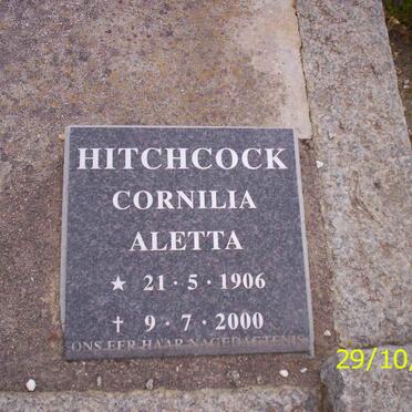 HITCHCOCK Cornilia Aletta 1906-2000
