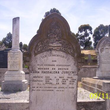 JURGENS Maria Magdalena nee LOUW 1868-1926 :: JURGENS Maria Magdalena 1898-1921