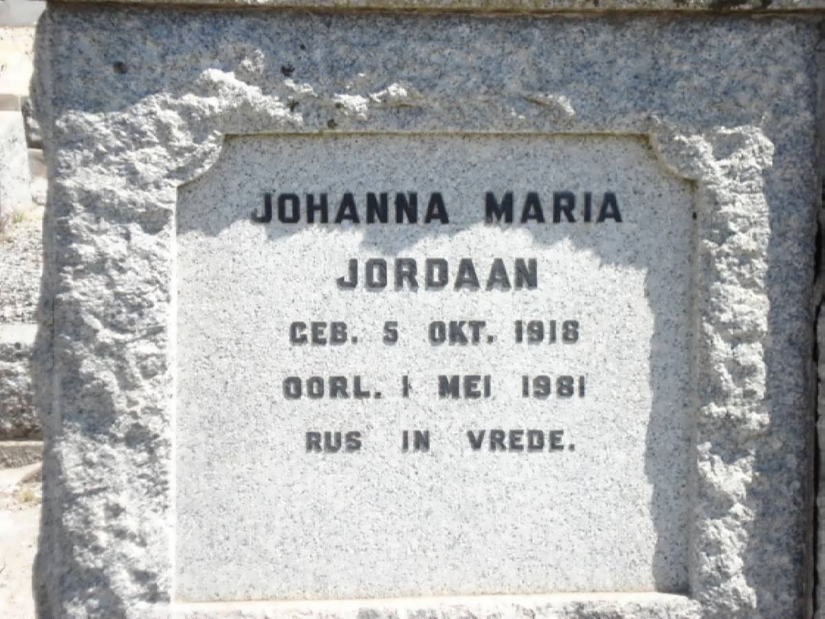 JORDAAN Johanna Maria 1918-1981