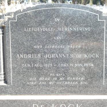 KOCK Andries Johannes, de 1873-1954