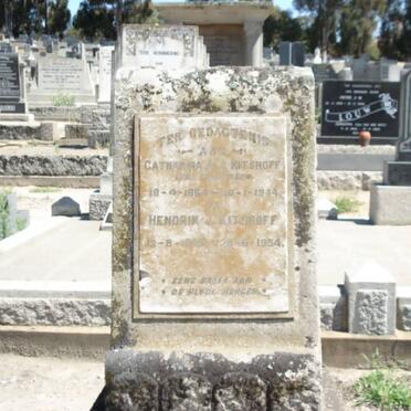 KITSHOFF Hendrik J. 1865-1954 &amp; Catharina J.J. SCHREUDER 1864-1944