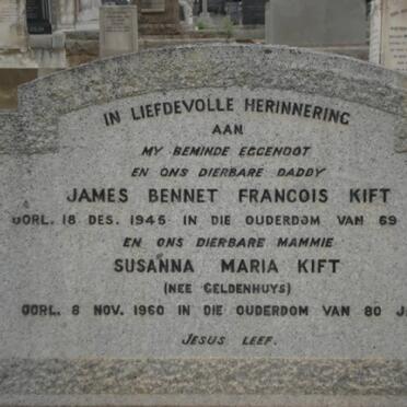 KIFT James Bennet Francois 1945- &amp; Susanna Maria GELDENHUYS -1960