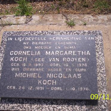 KOCH Michiel Nicolaas 1891-1976 &amp; Cornelia Margaretha VAN ROOYEN 1893-1976
