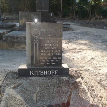 KITSHOFF Johannes Lombard 1928-1965