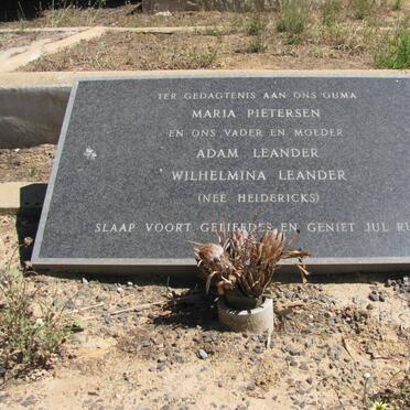 LEANDER Adam &amp; Wilhelmina HEIDERICKS :: PIETERSEN Maria